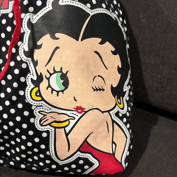 Vintage Betty Boop Black and White Polka Dot Bag Y2K - Picture 12 of 13